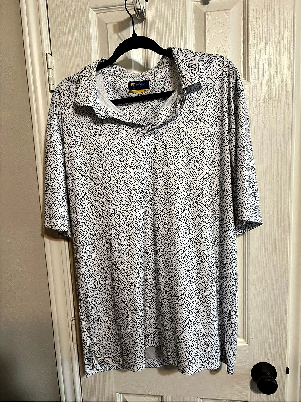New Jack Nicklaus Men's XL Golf Tee Print Performance Polo White Blue